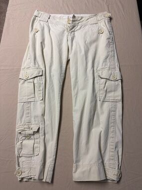 Abercrombie & Fitch Cream Women's Cargo Capris